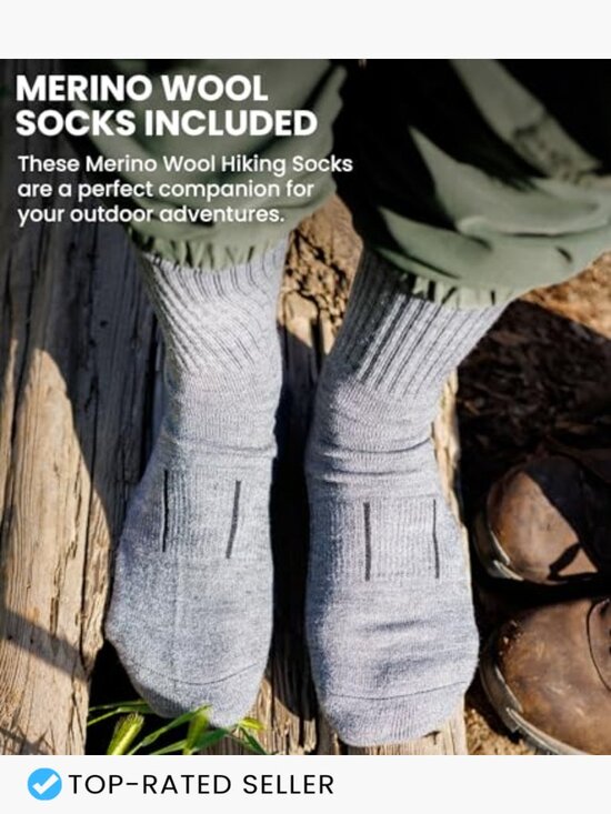 Merino Wool Beanie 2-Pack Unisex Adult Hat & Socks Breathable Moisture Wicking main image 5
